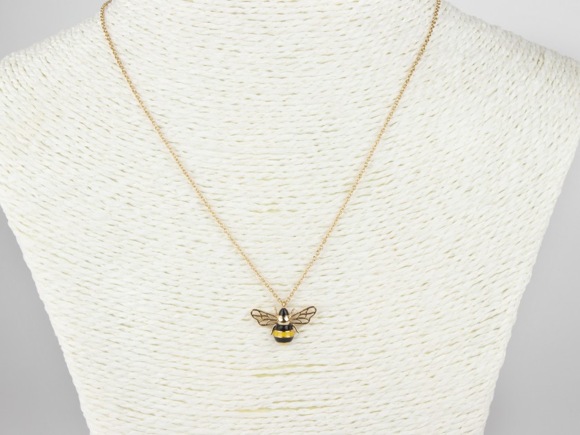 Golden Enamelled Bee-shaped Pendant