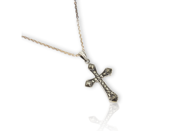Silvery Cross-shaped Pendant