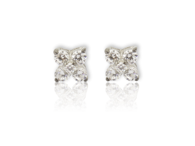 Boucles d'oreille en croix à quatre pointes serties de cristaux transparents