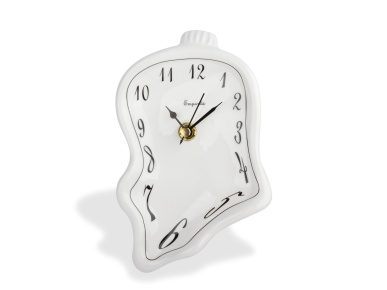 Reloj de cerámica esmaltada en blanco y negro