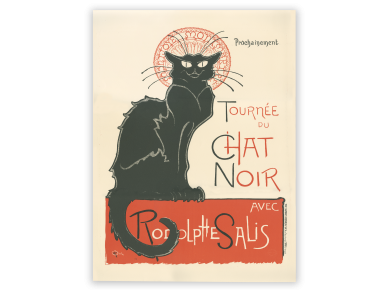 lithographie de l'affiche de présentation du cabaret Le Chat Noir