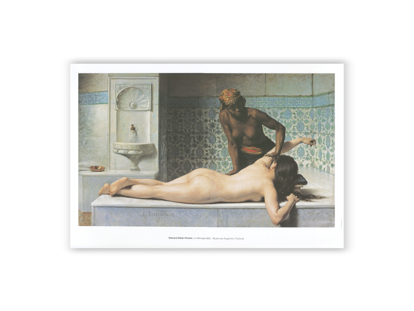 Poster of the painting "Le Massage, scène de Hammam".