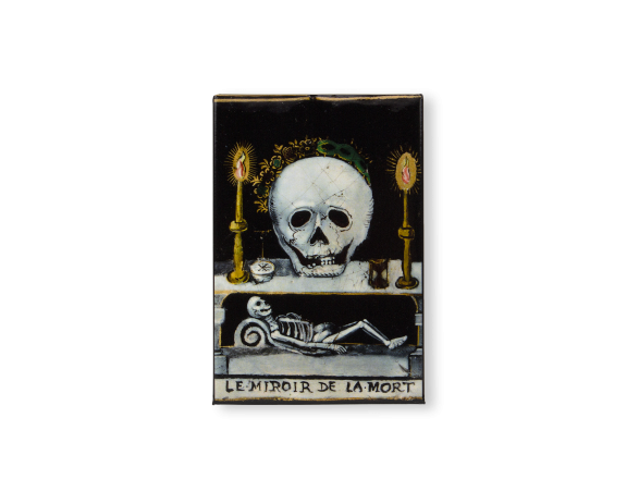 imán rectangular que representa un detalle del cuadro "Le miroir de la mort"
