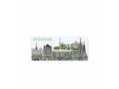 Rectangular magnet featuring Gaudí's monuments in Barcelona