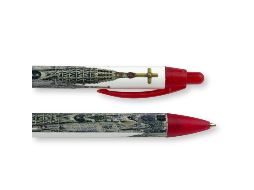 Dos bolígrafos ilustrados con una fachada de la Sagrada Família