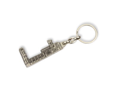 silver plated keyring featuring Lleida Cathedral