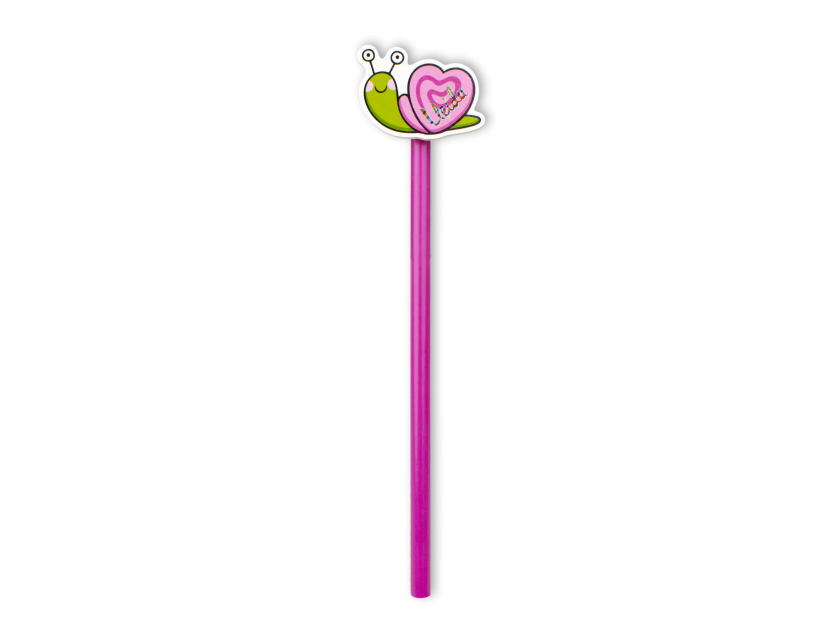 llapis rosa amb un cargol de color a la punta