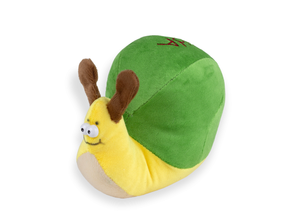 green and yellow snail plush