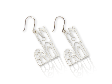 silver plated earrings featuring the Lleida cathedral