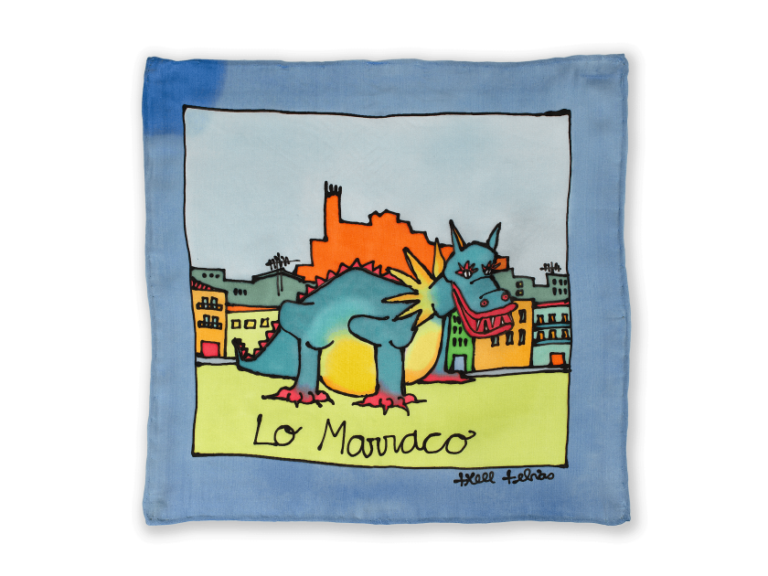 cuadro de seda pintado que representa el Marraco de Lleida