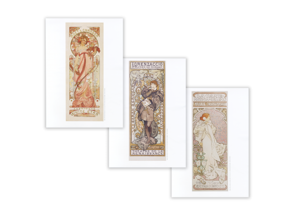tres carteles de Alphonse Mucha