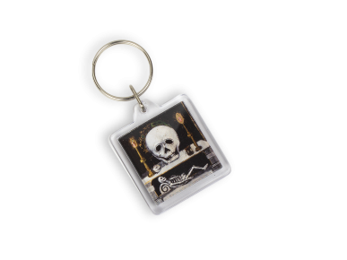 porte-clés carré avec un détail du tableau "Le Miroir de la Mort".