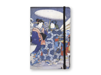 Cuaderno cuya tapa representa un detalle de un grabado del artista japonés Kunisada.