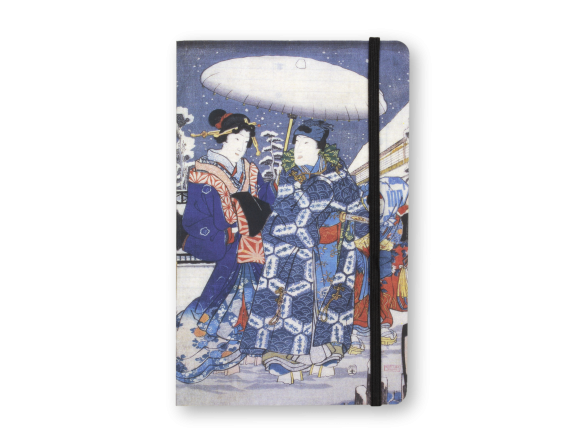 carnet dont la couverture représente un détail d'une estampe de l'artiste japonais Kunisada.