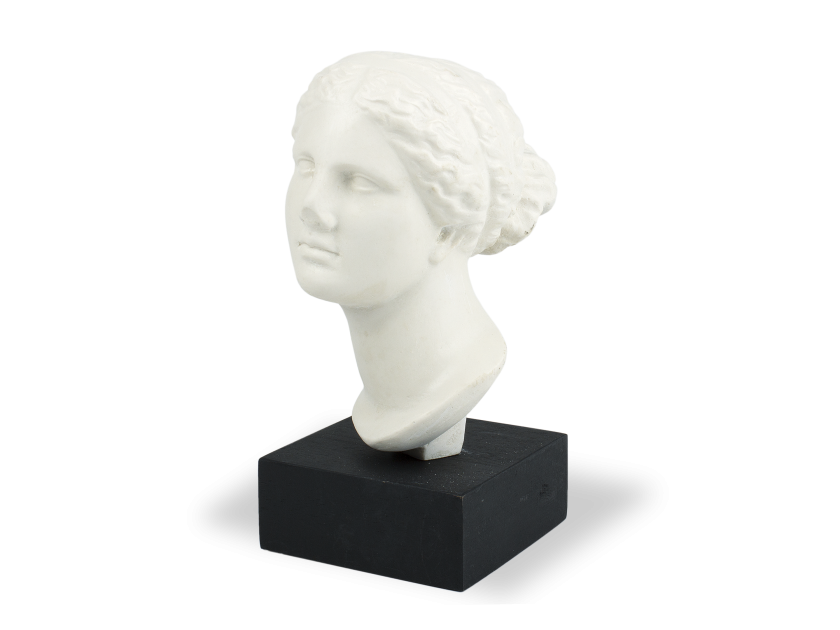 Head of a statue of Venus on a black base