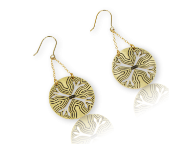 pair of golden drop earrings
