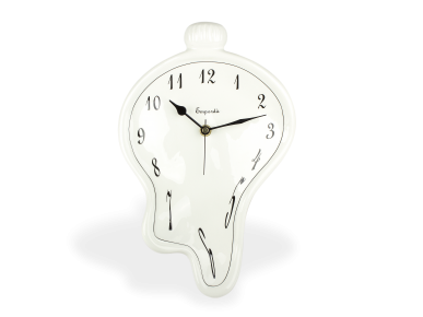 Black and white enamelled ceramic clock