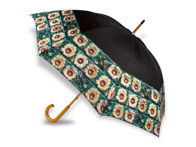 parapluie ouvert avec des fleurs de tournesols imprimées