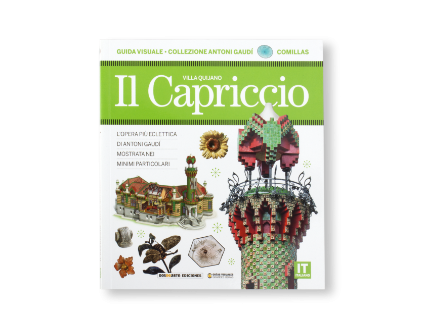 cover of a visual guide about El Capricho de Gaudí in Italian