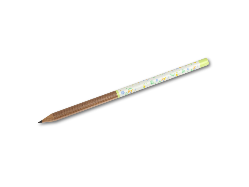 llapis de fusta, una part de la qual està impresa amb una il·lustració