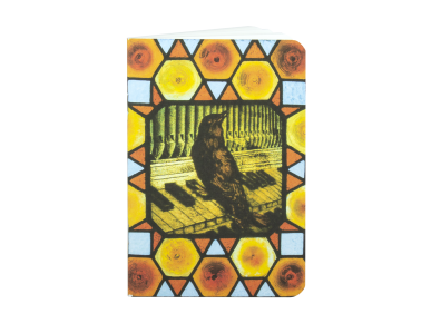 couverture d'un carnet représentant l'illustration d'un vitrail du Capricho de Gaudí