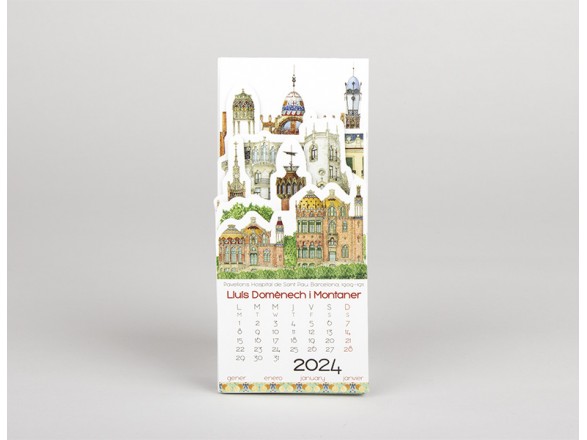 Calendario 2024 desplegable con diferentes monumentos de Domènech i Montaner