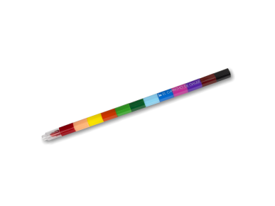 12 petits crayons pastels de couleur emboités les uns dans les autres