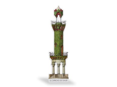 marcapáginas que representa la torre-mirador del Capricho de Gaudí