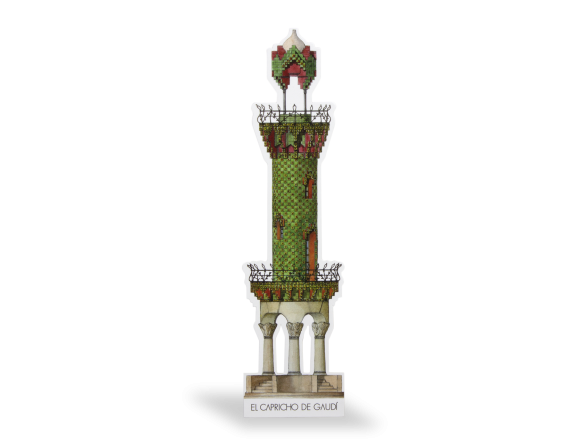 punt de llibre que representa la torre-mirador del Capricho de Gaudí