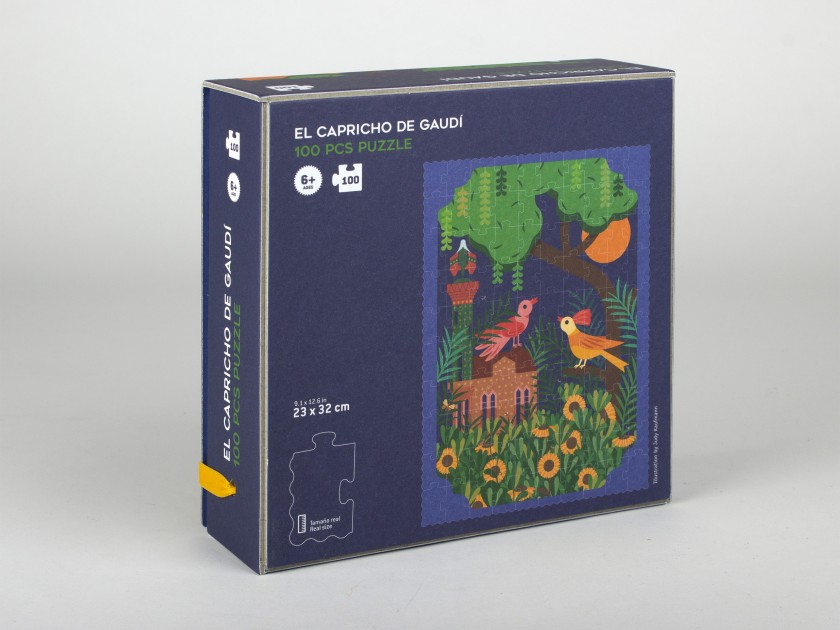 caja de un puzzle sobre el tema del Capricho de Gaudí