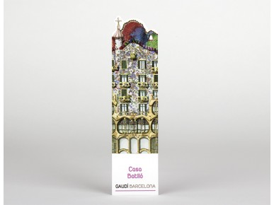 Die-cut bookmark of the Casa Batlló in its plastic case