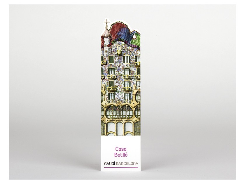 Die-cut bookmark of the Casa Batlló in its plastic case