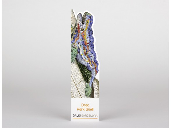 Die-cut bookmark featuring the dragon of Park Güell in Barcelona