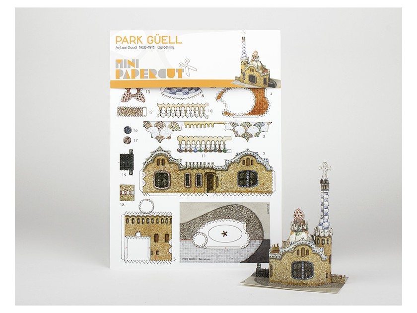 paper model of the Park Güell pavilion