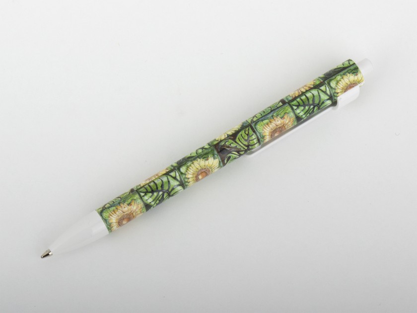 pen with sunflowers printed on it