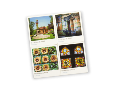4 magnets showing 4 different photos of el Capricho of Gaudí