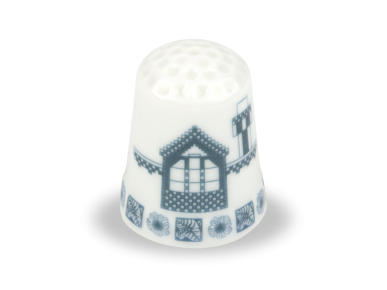 dé à coudre en céramique avec des détails du Capricho de Gaudí imprimés