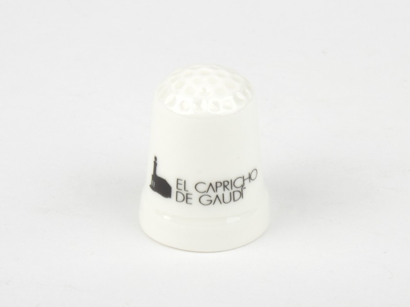 Dedal de cerámica con el Capricho de Gaudí impreso en color