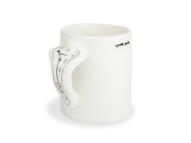 Black and white enamelled classic mug