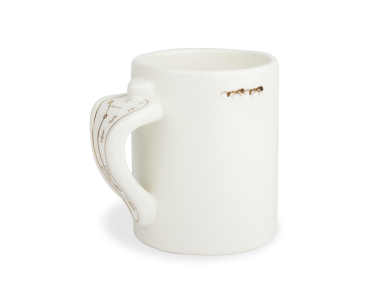 White ang gold enamelled classic mug