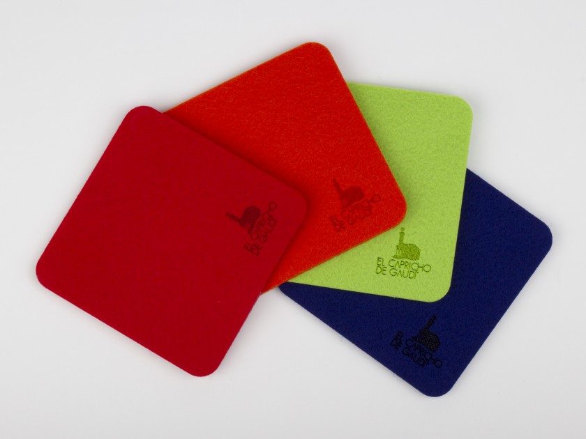set of 4 coasters in different colours in their packaging