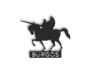 imán que representa al Cid a caballo de Burgos