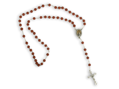 rosary with red beads.