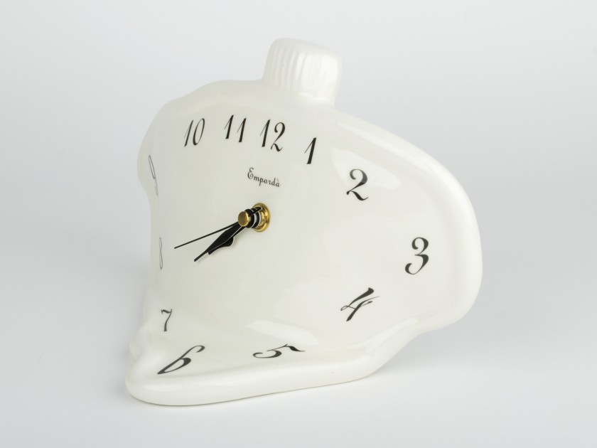 Horloge de bureau en céramique émaillée en noir et blanc