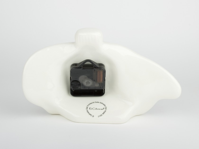 Reloj de sobremesa de cerámica esmaltada en blanco y negro
