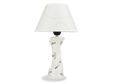Lámpara de mesa de cerámica esmaltada en blanco y negro