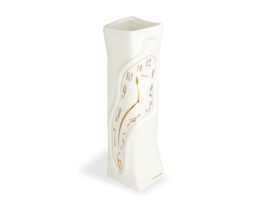 White and gold glazed ceramic vase