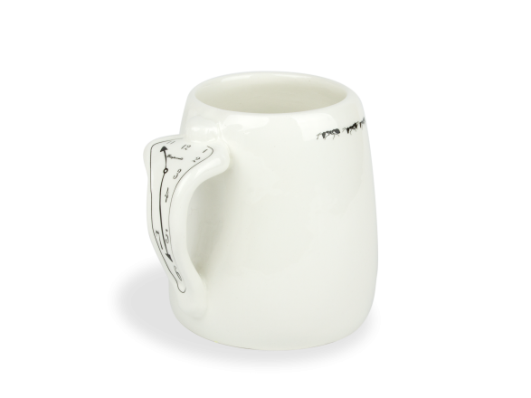 Grand mug en céramique émaillé noir et blanc