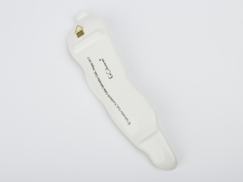 Thermomètre en céramique émaillé en blanc et or