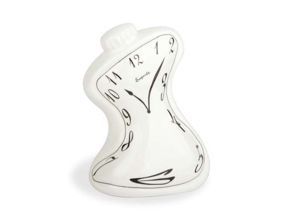 Hucha de cerámica esmaltada en blanco y negro